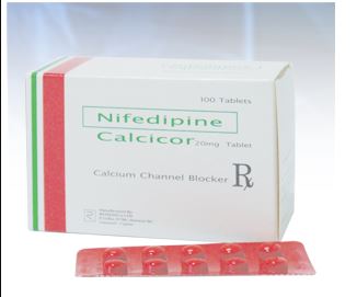 Calcicor nifedipine 20mg of  10 tabs